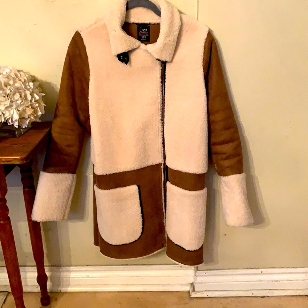 Dex Outerwear Faux Suede and Shearling Coat - Size M